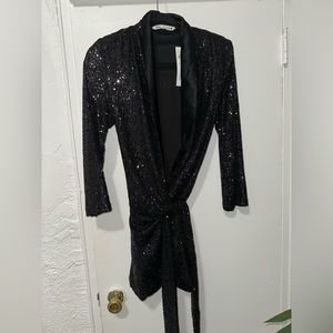 Zara sequin wrap dress